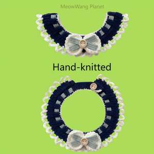 Tricoté à la main Crochet Pet Bib Laine Chien Chat Écharpe Collier Petit Chien Bavoir Bave pour Chats et Chiens - Product Image 4
