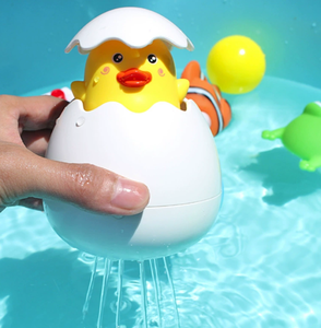 2025 fábrica al por mayor juguetes de baño de agua flotante dibujos animados pato pingüino búho huevo plástico aspersión animales para la hora del baño del bebé - Product Image 4