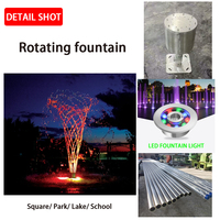 Fuente Musical de Acero con Forma de Hibisco, Boquilla de Pulverización de Flores LED RGB, Decoración Inteligente Programable DMX512 para Jardín Exterior