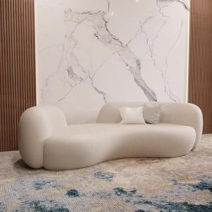 Set di Divani Moderni e Semplici in Tessuto di Cashmere Curvato, Stile Nordico di Lusso per Soggiorno di Piccoli Appartamenti - Product Image 6