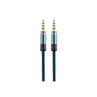 Tissu Nylon tressé en métal, 3.5mm, 4 pôles, Jack stéréo mâle à mâle, câble audio AUX