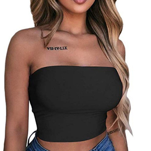Sexy Strapless Women's Breathable Knitted Casual Short Solid Color Corset Tank Top <strong>Boob</strong> <strong>Tube</strong> Top - Product Image 2