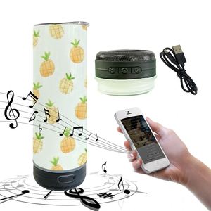 Gobelets droits blancs vierges de 20 oz pour sublimation, avec haut-parleur intelligent sans fil et lecteur de musique USB, pour vinyle de transfert thermique - Product Image 4