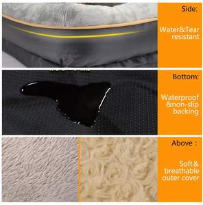 Cama grande ortopédica para perros con espuma viscoelástica, suave, extraíble y lavable, lana y piel sintética con estampado para mascotas - Product Image 6