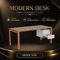 Bureau rectangulaire de qualité commerciale, écologique, à hauteur réglable, plateau en MDF, structure en fer, garantie 3 ans, pour la maison moderne et les entreprises