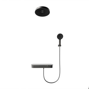 Ensemble de douche de luxe thermostatique à bras articulé encastré mural avec douchette à main relevable pour votre salle de bain - Product Image 1