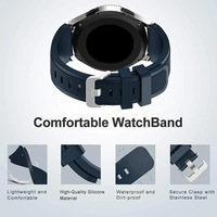 Bracelet de montre en sergé de sport en silicone 22mm pour Samsung Galaxy S3 Smartwatch Bracelet de remplacement avec boucle