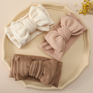 Children's Hair Accessories Jacquard Nylon Double Bow <strong>Baby</strong> <strong>Headbands</strong> and Bows <strong>Baby</strong> Hair Band - Product Image 1