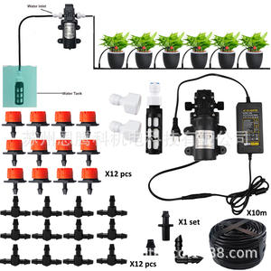 Système d'irrigation goutte à goutte 20M avec pompe 24 têtes pour l'arrosage, le refroidissement et l'humidification des jardins - Product Image 3