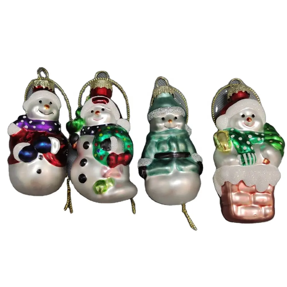 Decoraciones colgantes de muñeco de nieve personalizadas, decoraciones para árboles de Navidad hechas a mano, respetuosas con el medio ambiente