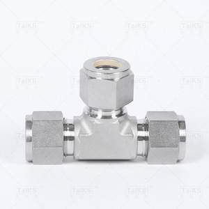 304 Stainless Steel Straight PU Tee <b>Conduit</b> & <b>Fittings</b> for Copper Pipe Intermediate Compression Compression for Better Stability - Product Image 4