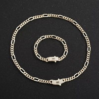 Collier et bracelet en laiton plaqué or 14 carats avec fermoir à ressort carré et zircone cubique, chaîne cubaine, bijoux pour femmes et hommes, vente en gros