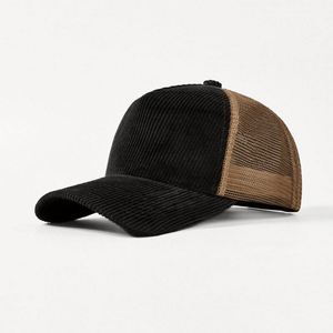 Nouvelle Arrivée Casquette Trucker 5 Panneaux en Velours Côtelé de Haute Qualité, Couleur Unie, Maille Vierge, Casquettes Snapback Personnalisables pour l'Hiver - Product Image 4