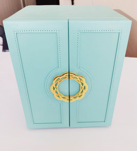 Fashion square style plastic jewellery box ring pendant bangle jewelry <b>set</b> box wrapped with PU leather stock available - Product Image 3