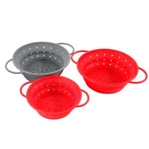 2024 <strong>Silicone</strong> Round Retractable <strong>Silicone</strong> Foldable Filter Strainer Kitchen 3 Capacity Drain Basket - Product Image 3
