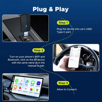 Adaptador USB inalámbrico Carplay para iPhone Android Auto 2 en 1 Original Car Wired Carplay a Wireless