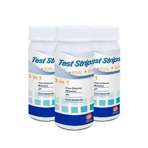 Petites bandelettes de test d'eau de <span class=keywords><strong>piscine</strong></span> W-3 testant 3 paramètres, kits de test <span class=keywords><strong>pour</strong></span> <span class=keywords><strong>piscine</strong></span> et spa - Product Image 1