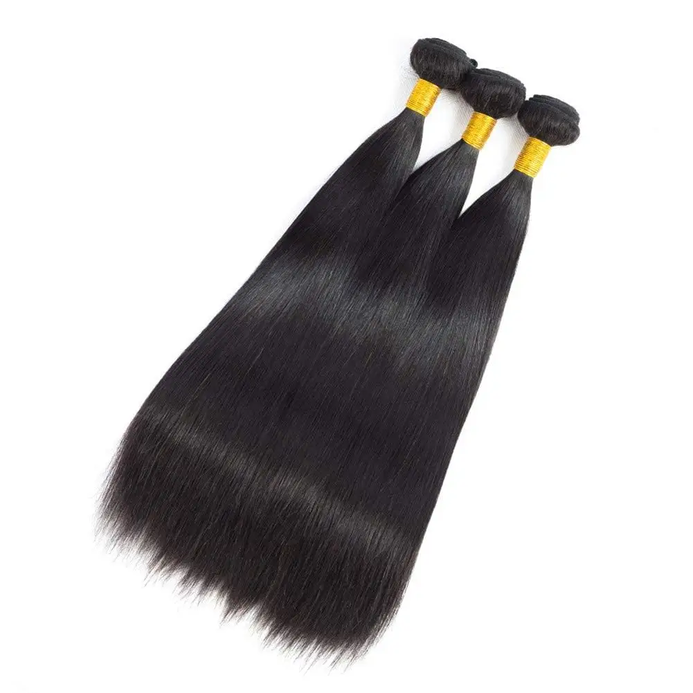 32 34 36 38 40 Inch Raw Indian Straight Hair Weave, Peruvian 100% Human Hair Weft,Super Long Mink Brazilian Human hair Bundle