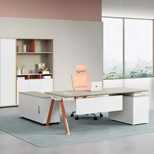 ハイエンドホームオフィス家具サプライヤー最新のオフィスデスクデザインエグゼクティブマネージャーモダンラグジュアリーオフィステーブル