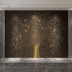 Papier peint de fond léger arbre à billets TV Film et télévision Papier peint mural sans couture Nouveau papier peint de salon - Product Image 1