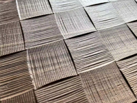 Panneaux muraux en mosaïque de bois massif finition noyer foncé rétro, imperméables, revêtement texturé 3D pour les intérieurs modernes et rustiques