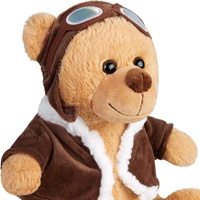 2024 verre personnalisé ours en peluche costume peluche PP coton pilote ours en peluche veste poupée douce