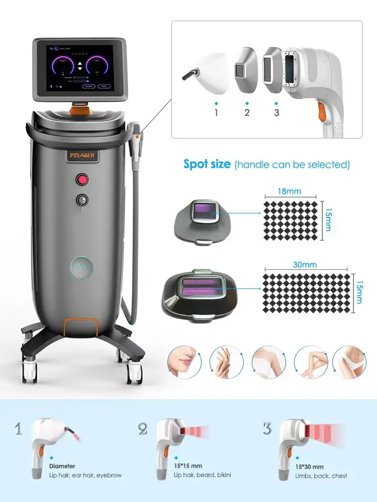 EOS ICE Mesin Laser Penghilang Bulu, Perangkat Laser Penghilang Bulu, Perangkat Laser Penghilang Bulu, 2000W, Epilasi 808 Nm