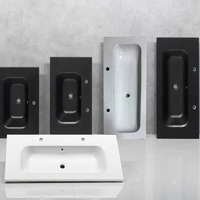 Lavabo double vasque à bord fin, de luxe, pour meuble de salle de bain, pour cabine publique, pour hôtel, coloré, artisanal