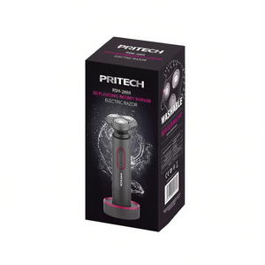 เครื่องโกนหนวดไฟฟ้าแบบหมุนได้ 3 มิติ Pritech Rsm-2888 สำหรับผู้ชาย ล้างทำความสะอาดได้ - Product Image 2