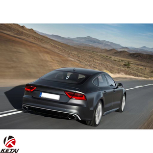 Lame de pare-choc arrière en PP pour AUDI A7, <span class=keywords><strong>noir</strong></span> brillant, avec tuyau de queue, modèle 2012 — 2015, <span class=keywords><strong>RS7</strong></span> - Product Image 3