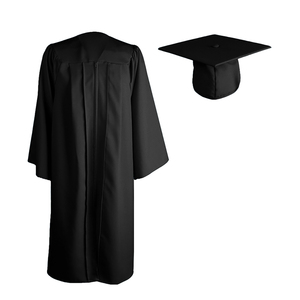 100% Polyester High School Mattschwarz Graduation Cap Kleid für Erwachsene - Product Image 1