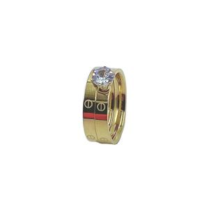 Novos Anéis de Luxo em Aço Titânio Banhados a Ouro para Casamento, Noivado, Aniversário e Festas - Product Image 5