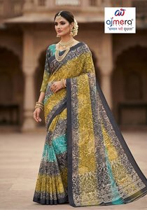Luxury Cotton Sarees for Women Stylish Designer Sun Protection Quick Dry Comfortable Elegance Office Casual Party Festive Wear - Product Image 4
