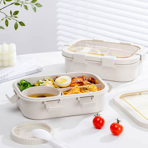 Boîte à lunch Deliciouslunch, rectangulaire, avec couvercle en plastique, 500 ml, portable, pour adultes - Product Image 5