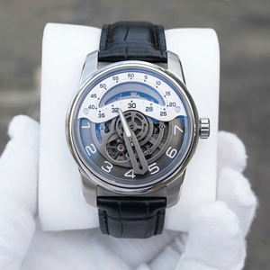 Reloj de Pulsera Automático de Lujo para Hombre, Diseño de Esqueleto de Cohete Mecánico, Correa de Cuero Negra, Marca Privada, Proveedor Personalizado - Product Image 1