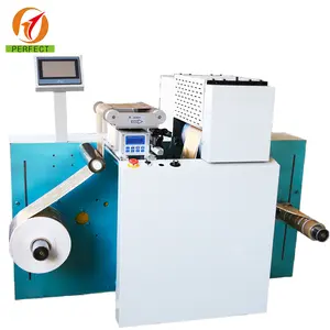 Roll to roll paper adhesive sticker aluminum foil embossing and processing machine