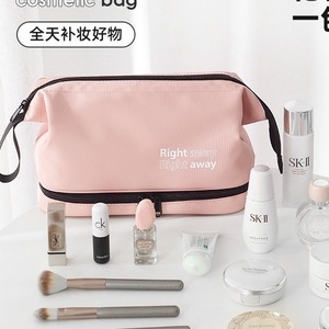 Pink Toiletry Bag Large Capacity Waterproof Rectangle Polyester Travel Skincare <b>Storage</b> - Product Image 4