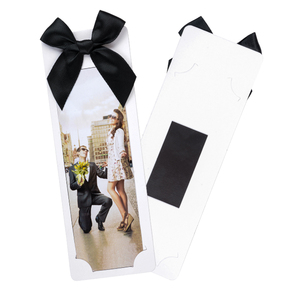 Cornice Magnetica per <span class=keywords><strong>Foto</strong></span> con Fiocco, Cornice Magnetica in Carta Kraft Bianca per Matrimoni - Product Image 3