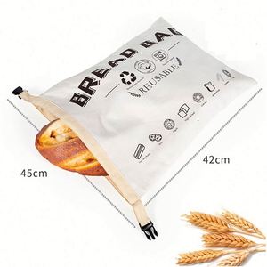 Bolsas de Pan de Lino en Oferta, Bolsa de Pan de Lino Natural de Algodón Orgánico para Pan Casero - Product Image 3