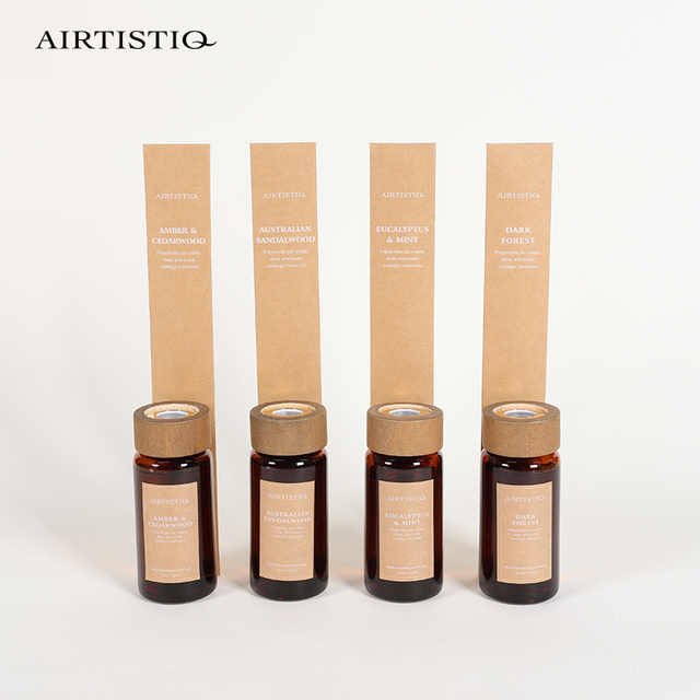Wholesale air Freshener Essential Oil Diffuser Brown Glass Bottle 100ml Aroma Reed Diffuser with Wooden Lid