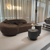 Canapé modulaire en cuir véritable de haute qualité 1+2+3 places pour salon de villa