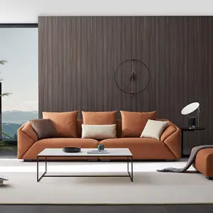 Hndfk Italian Leather Sofa Sectional Furniture Living Room Sofa Set Modern Luxury Royal Home Furniture 5 Star Hotel Sofas Sets