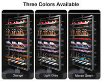 HNOSS Kleiderschrank Soft-Closing Schuhablage Organizer 8-stufiges Metall 360° Ausziehbares Rotierendes Schuhregal