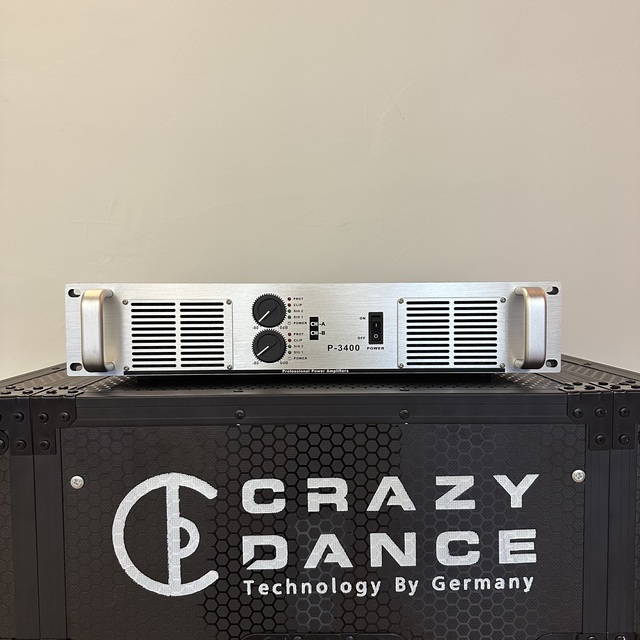 Professional Power Amplifier P-3400 2CH 8 Ohms 2x600W Metal Stage Amplifier for Double 15-Inch Speakers