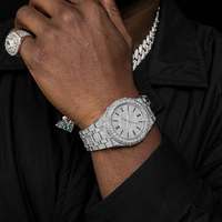 Montre Hip Hop Automatique Mécanique en Moissanite de Qualité Supérieure, Montre de Luxe pour Homme, Idéale pour les Grossistes et les Acheteurs d'Événements