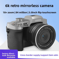 6K Ultra HD 84 Megapiksel Hassas AF Otomatik Odaklama 3.0 İnç Kapasitif Dokunmatik Ekran Profesyonel Aynasız Dijital Fotoğraf Makinesi