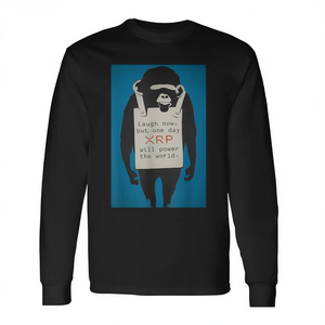 Camiseta de manga larga Xrp Coin con estampado gráfico de mono, ropa promocional con impresión digital, cuello redondo unisex para adultos - Product Image 2