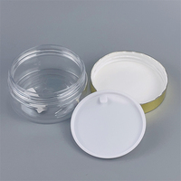 Pot vide en plastique cosmétique de luxe de 80ml échantillon gratuit pot vide d'emballage cosmétique avec couvercle en or pot de lotion pour le corps à large bouche