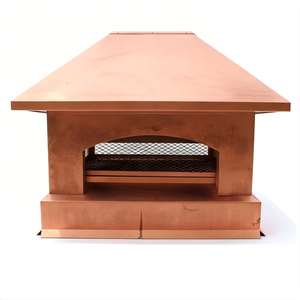 Capot de cheminée pyramidal en cuivre sur mesure, base carrée, montage sur toit - Product Image 3