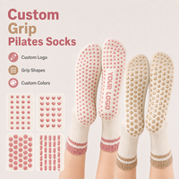 Personnalisez vos propres chaussettes de sport antidérapantes en coton rayé pour femmes, chaussettes de yoga avec grip, chaussettes de pilates